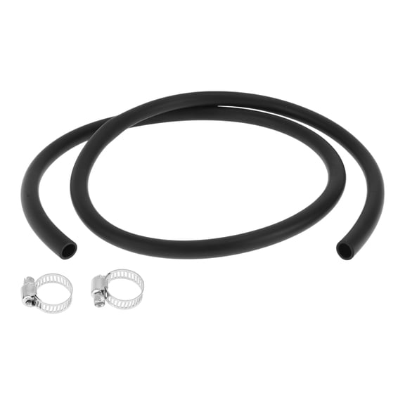 Unique Bargains 1 Set Lubricating Oil Hoses 0.47"ID 0.63"OD 4.9ft Nitrile Rubber Water Hose Pipe Tubing with 2 Pcs Clamps for Irrigation/Small Equipment/Outdoor Black