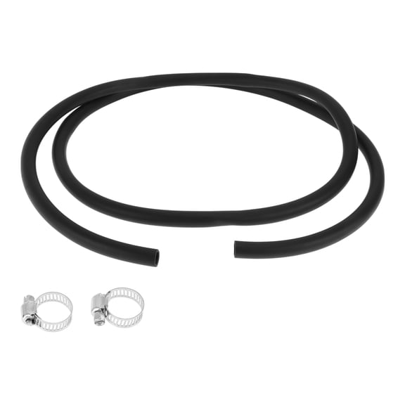 Unique Bargains 1 Set Lubricating Oil Hoses 0.47"ID 0.63"OD 6.6ft Nitrile Rubber Water Hose Pipe Tubing with 2 Pcs Clamps for Irrigation/Small Equipment/Outdoor Black