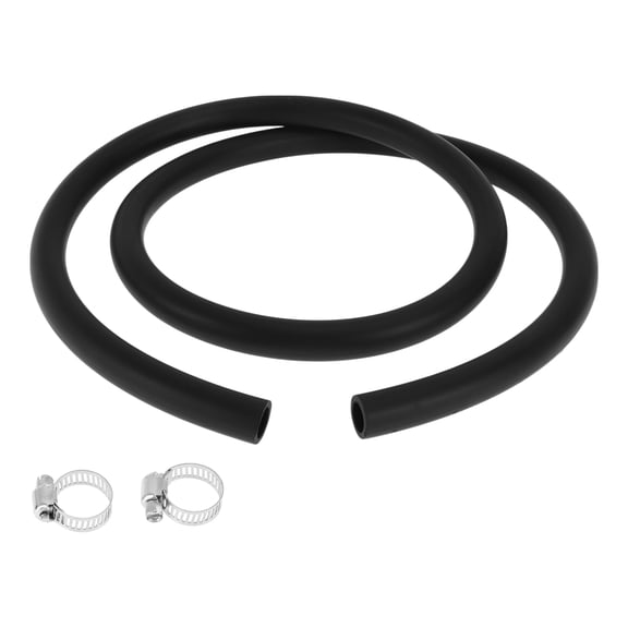 Unique Bargains 1 Set Lubricating Oil Hoses 0.55"ID 0.79"OD 4.9ft Nitrile Rubber Water Hose Pipe Tubing with 2 Pcs Clamps for Irrigation/Small Equipment/Outdoor Black