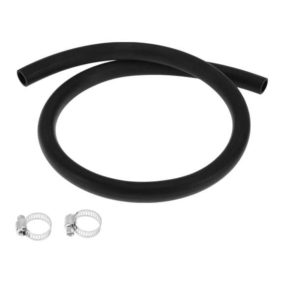 Unique Bargains 1 Set Lubricating Oil Hoses 0.63"ID 0.83"OD 3.3ft Nitrile Rubber Water Hose Pipe Tubing with 2 Pcs Clamps for Irrigation/Small Equipment/Outdoor Black