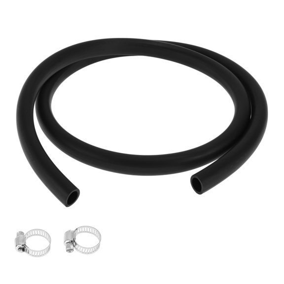 Unique Bargains 1 Set Lubricating Oil Hoses 0.63"ID 0.83"OD 4.9ft Nitrile Rubber Water Hose Pipe Tubing with 2 Pcs Clamps for Irrigation/Small Equipment/Outdoor Black