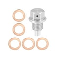 thumbnail image 1 of Unique Bargains 1 Set M12x1.5 Oil Drain Plug Magnetic Aluminum Oil Drain Bolt with 5 Washer for Car Silver Tone, 1 of 6