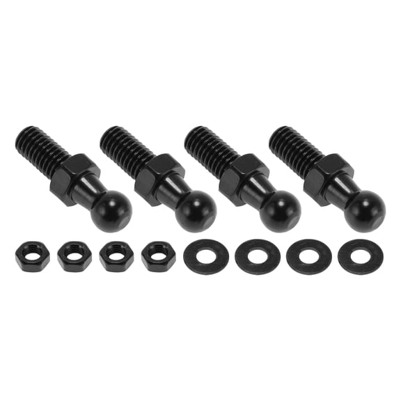 Unique Bargains 1 Set M8 Ball Studs 0.39" Head 1.3" Length Iron Black Gas Spring Strut MountFittings with 4 Pcs Ball Head Bolts 4 Pcs Washers 4 Pcs Nuts