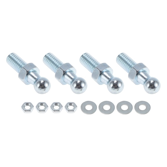 Unique Bargains 1 Set M8 Ball Studs 0.39" Head 1.38" Length Iron Silver Tone Gas Spring Strut MountFittings with 4 Pcs Ball Head Bolts 4 Pcs Washers 4 Pcs Nuts