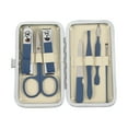 thumbnail image 1 of Unique Bargains 1 Set Manicure Nail Clippers Stainless Steel Manicure Kit 7 in 1 Manicure Pedicure Care Tools Blue, 1 of 7