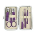 thumbnail image 1 of Unique Bargains 1 Set Manicure Nail Clippers Stainless Steel Manicure Kit 7 in 1 Manicure Pedicure Care Tools Purple, 1 of 7