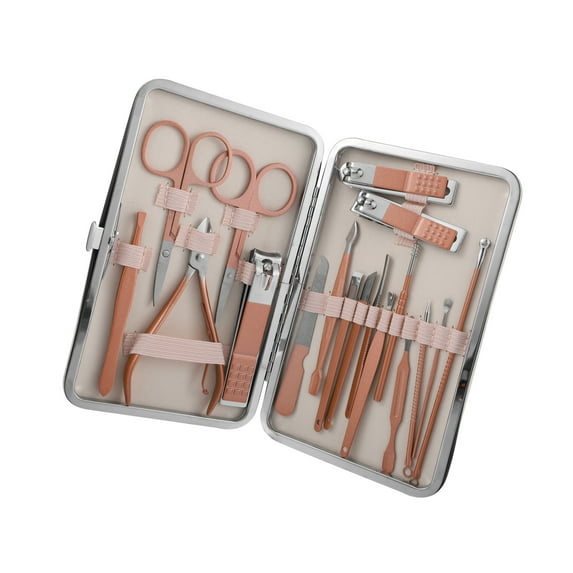 Unique Bargains 1 Set Manicure Set Professional Nail Clippers Pedicure Kit Rose Gold Tone