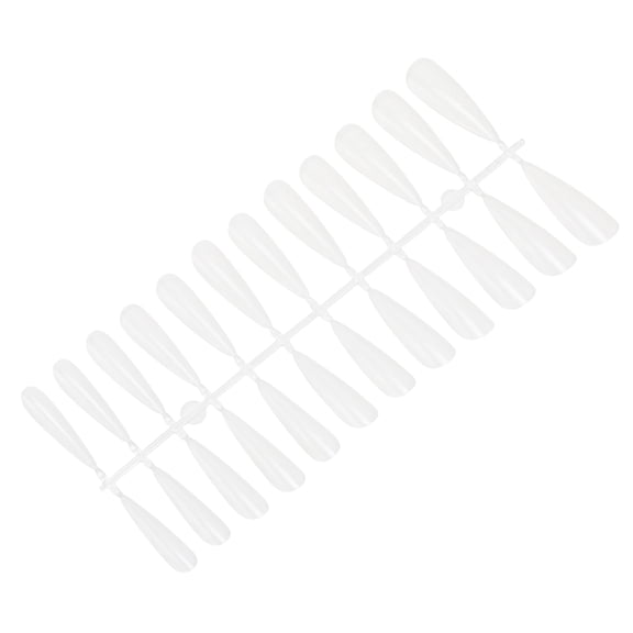 Unique Bargains 1 Set Matte Frosted Long Almond Nail Tips Clear