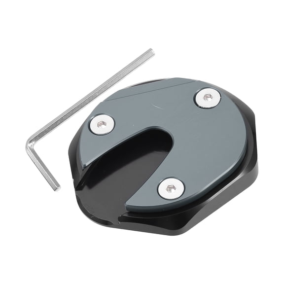 Unique Bargains 1 Set Motorcycle Kickstand Extension Enlarger Pad Stand Plate Black Titanium Tone for Honda DAX ST125