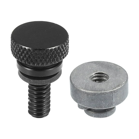 Unique Bargains 1 Set Motorcycle Rear Seat Bolt Screw with Nut for Harley Davidson Touring Sportster 1/4"-20 Black