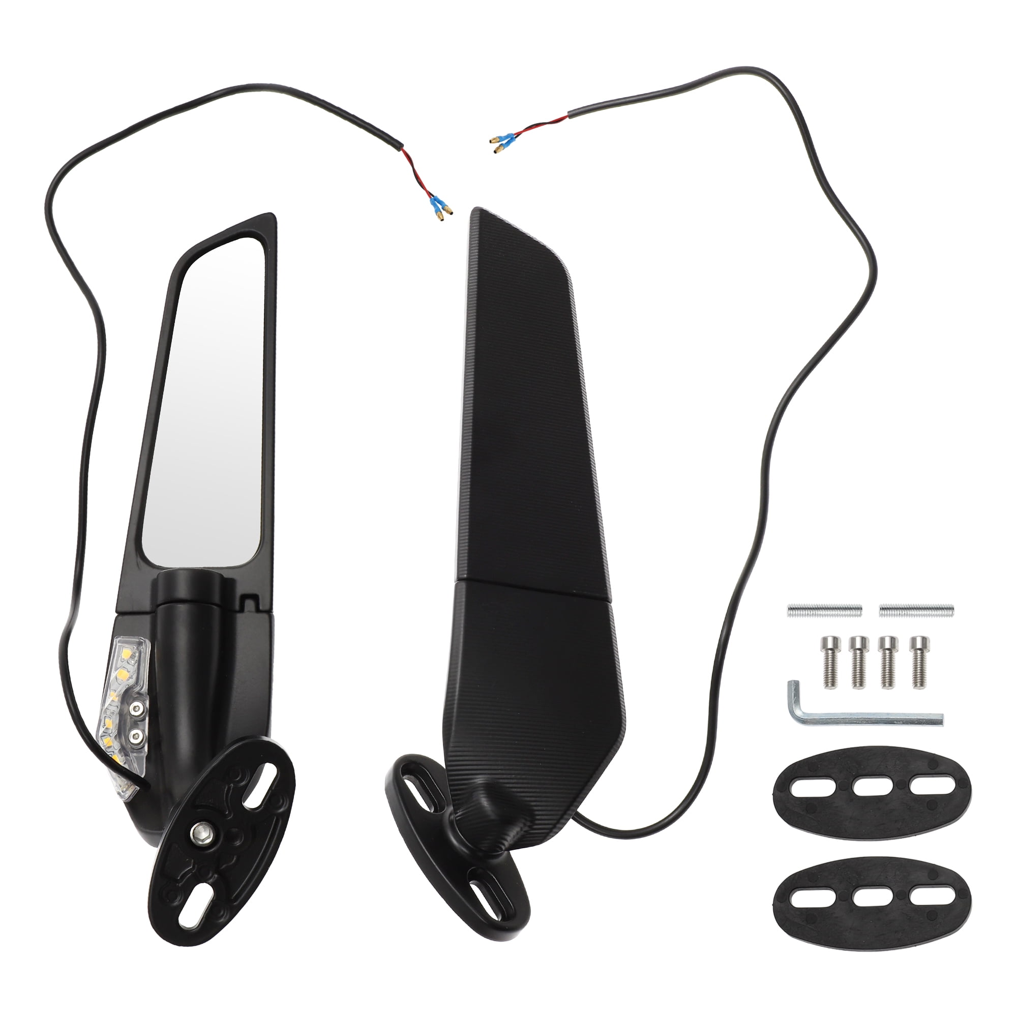 Unique Bargains 1 Set Motorcycle Rear View Mirrors Handlebar Mirrors Universal Adjustable Aluminum Alloy Black M6 Polygonal Shape