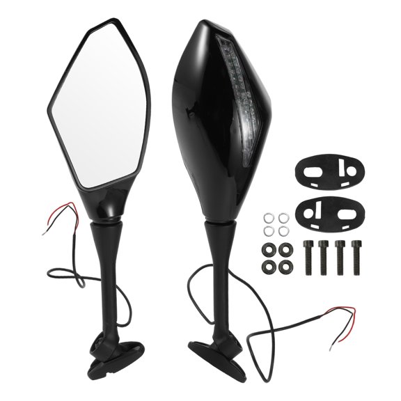 Unique Bargains 1 Set Motorcycle Rear View Mirrors for Honda CBR600RR 2003-2014 Front Handlebar Mirrors Black Aluminum Plastic