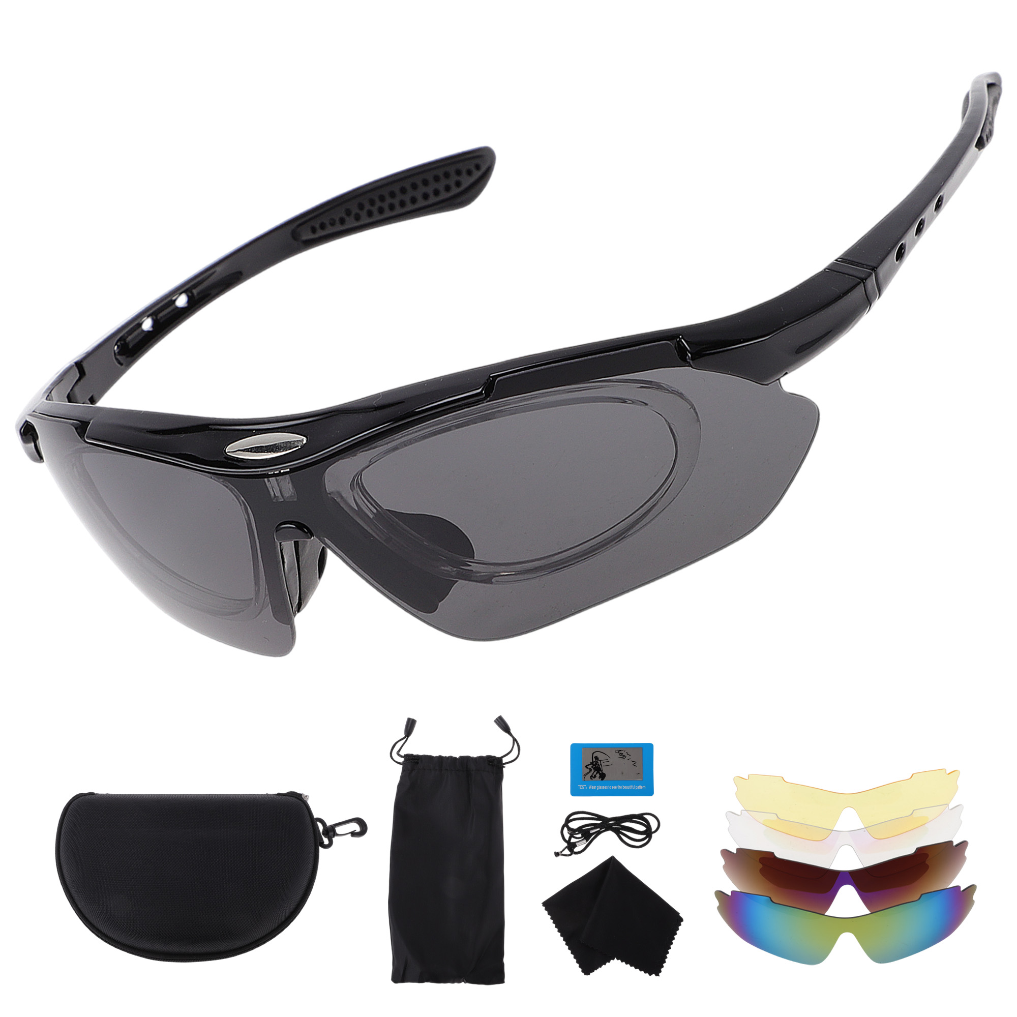 Unique Bargains 1 Set Motorcycle Riding Goggles PC PC Outdoor Sports Sunglasses for Motocross Dirt Bike ATV Dark Gray Lens Black Frame