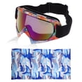 thumbnail image 1 of Unique Bargains 1 Set Motorcycle Riding Goggles PC TPU Cycling Sunglasses Blue Purple Lens Colorful Frame, 1 of 6