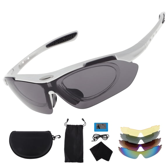 Unique Bargains 1 Set Motorcycle Riding Goggles PC Tri-acetel Cellulose PC Outdoor Sports Sunglasses for Motocross Dirt Bike ATV Dark Gray Lens White Black Frame