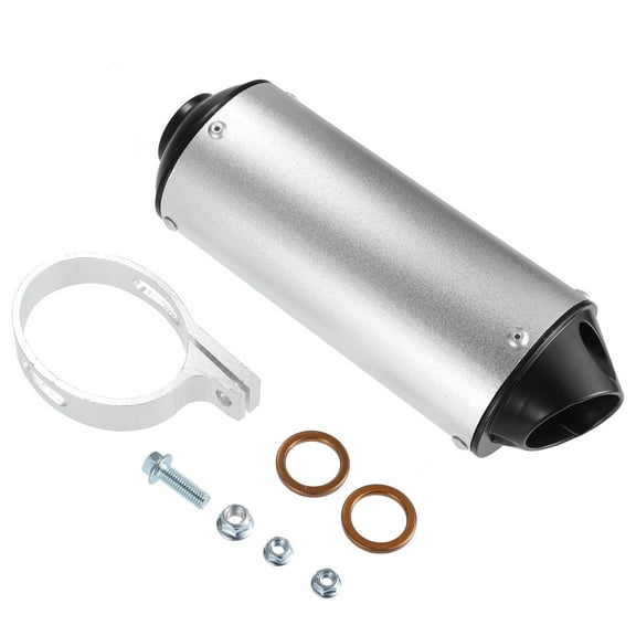 Unique Bargains 1 Set Muffler Exhaust Pipe System Assembly Kit 28mm for Motorbike ATV Pit Dirt Bike Muffler Silver Tone