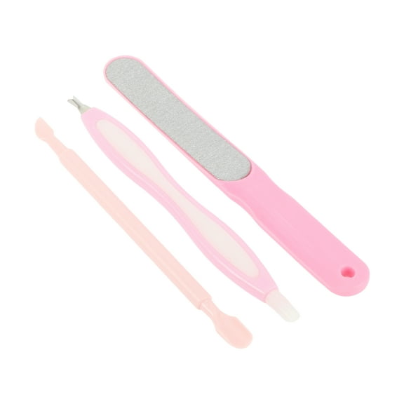 Unique Bargains 1 Set Multifunctional Nail File Manicure Tool Kit for Women Pink