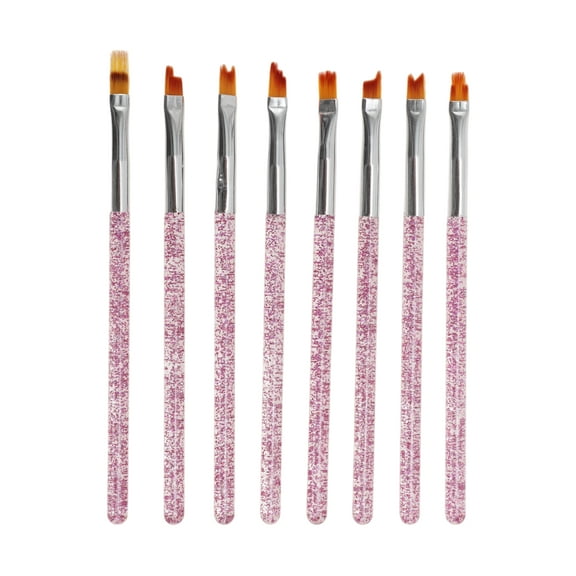 Unique Bargains 1 Set Multifunctional Nail Painting Brushes for Home DIY Purple Silver Tone