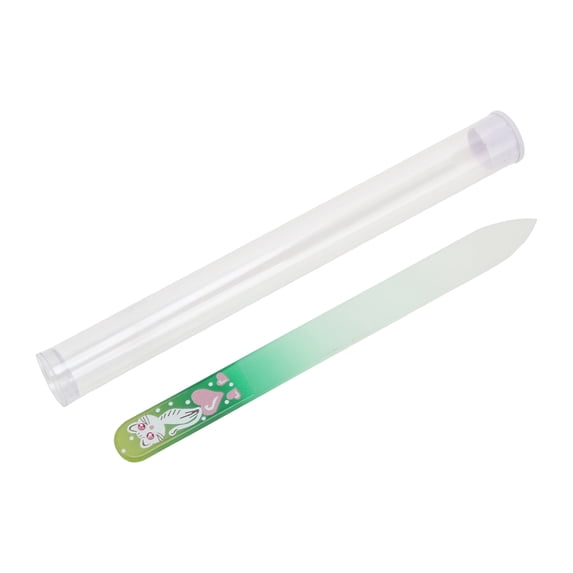 Unique Bargains 1 Set Nail File Animal Pattern Glass Manicure Tool Green