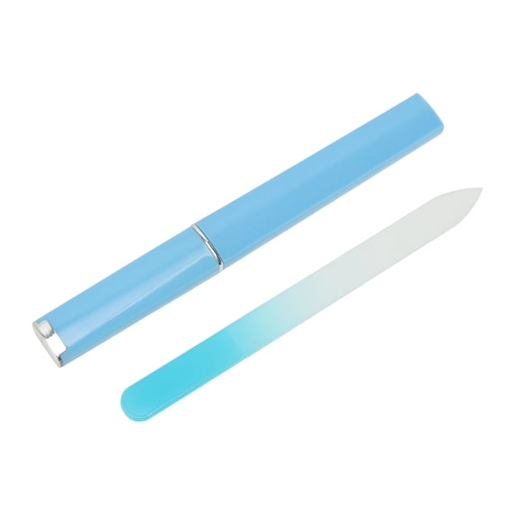 Unique Bargains 1 Set Nail File Double-sided Glass Manicure Tool Candy Blue