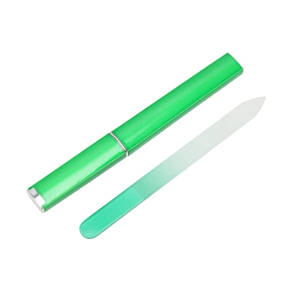 Unique Bargains 1 Set Nail File Double-sided Glass Manicure Tool Green