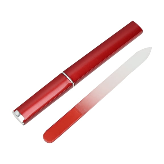 Unique Bargains 1 Set Nail File Double-sided Glass Manicure Tool Red