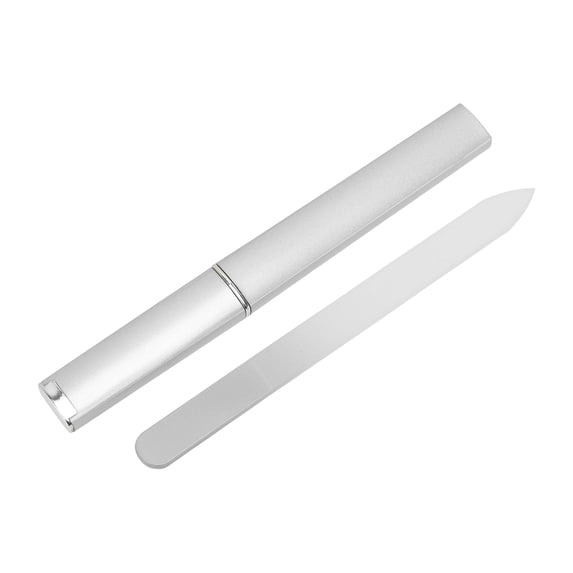 Unique Bargains 1 Set Nail File Double-sided Glass Manicure Tool Silver Tone