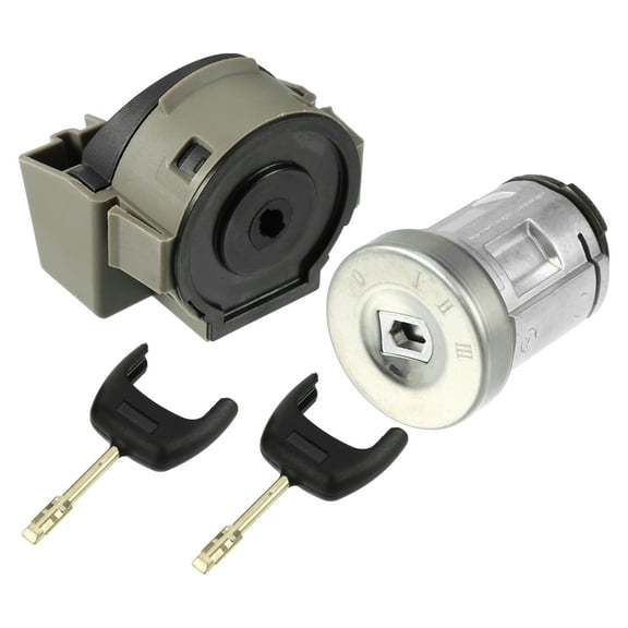 Unique Bargains 1 Set No.2S61A3697AA Ignition Switch for Ford Fiesta 2001-2008 Lock Barrel Cylinder Key