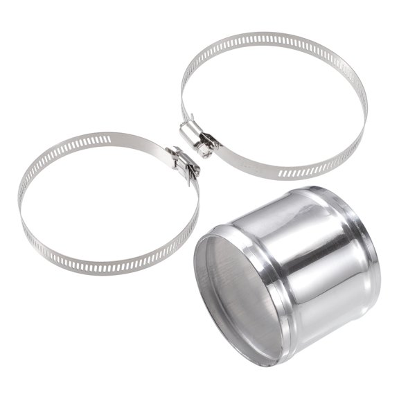 Unique Bargains 1 Set OD 3.5" 89mm Length 3" 76mm Aluminum Alloy Tube Intercooler Pipe Straight Silver Tone for Car