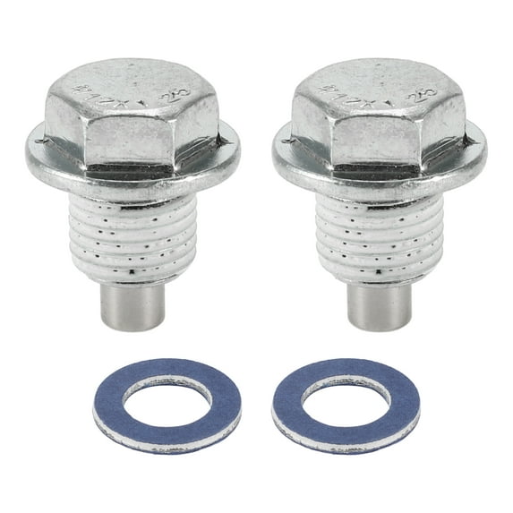 Unique Bargains 1 Set Oil Drain Plug for Toyota Tacoma Tundra Camry Corolla Oil Pan Drain Bolt Screw Thread Repair No.9043012031 Metal Magnetic M12x1.25 M12x1.25 White