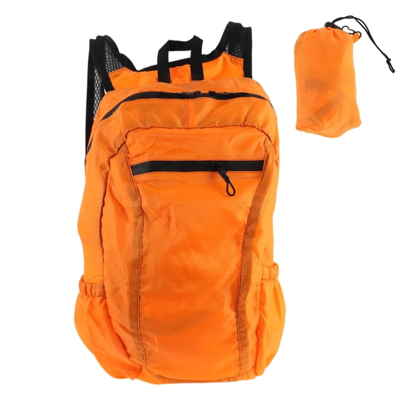 Unique Bargains 1 Set Packable Backpack Durable Hiking Backpack Orange