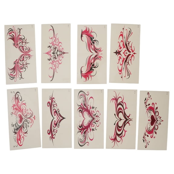 Unique Bargains 1 Set Personalized Fake Tattoos Succubus Temporary Tatto for Adult Rose Red Black