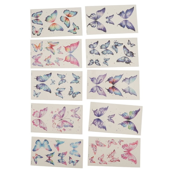 Unique Bargains 1 Set Personalized Fake Temporary Tatto Butterfly Temporary Tatto for Adult Assorted Color
