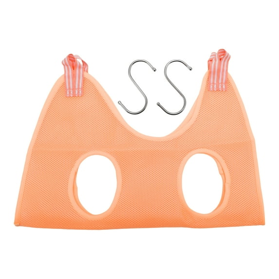 Unique Bargains 1 Set Pet Grooming Hammock Polyester Pet Grooming Tools with Hooks Large Orange