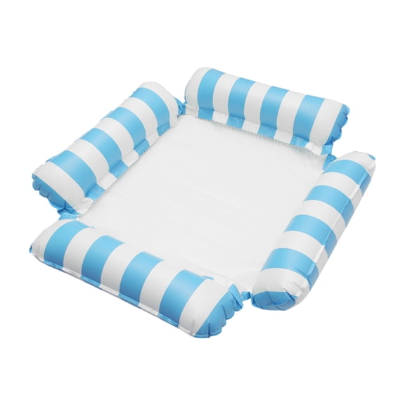 Unique Bargains 1 Set Pool Hammock Lounger Stripe Floating Water Hammock Light Blue