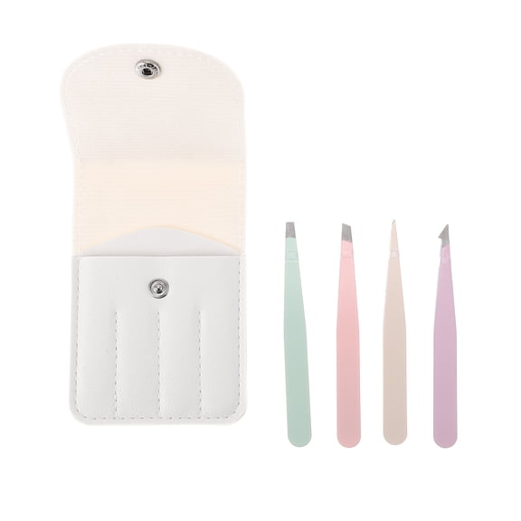 Unique Bargains 1 Set Portable Eyebrow Tweezer Kit for Bathroom Travel Hotel Colorful