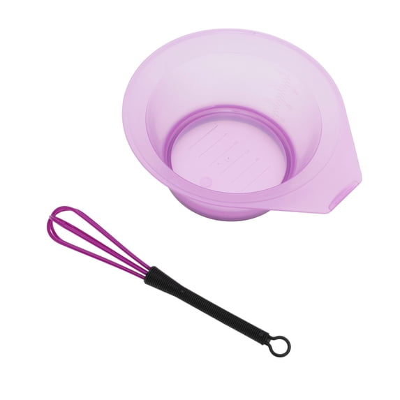 Unique Bargains 1 Set Portable Hair Dye Color Bowl Kit for Bathroom Vanities Purple Plastic