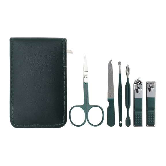 Unique Bargains 1 Set Portable Nail Clippers Set Toenail Clippers Blackish Green