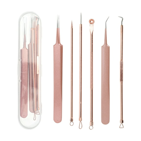Unique Bargains 1 Set Professional Pimple Extractor Tool Set Rose Gold