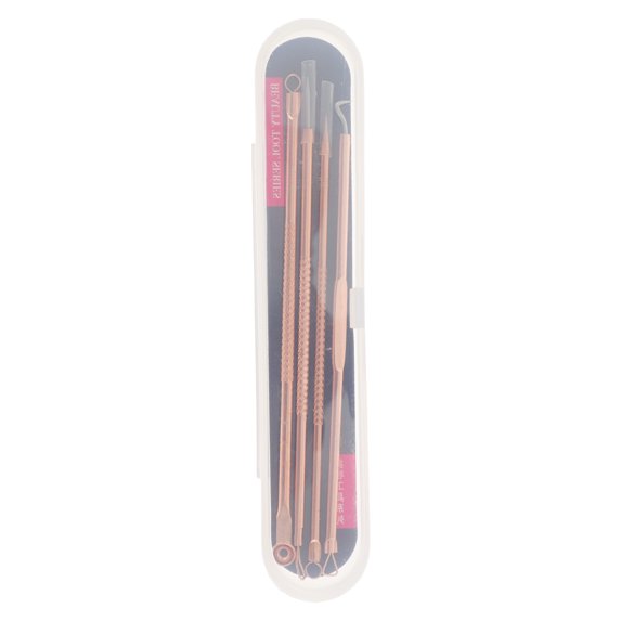 Unique Bargains 1 Set Professional Portable Pimple Remover Tool Kit Rose Gold Tone