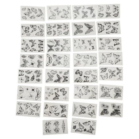 Unique Bargains 1 Set Realistic Fake Tattoos Butterfly Temporary Tatto for Adult Black