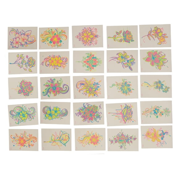 Unique Bargains 1 Set Realistic Fake Tattoos FlowerTemporary Tatto for Adult Assorted Color