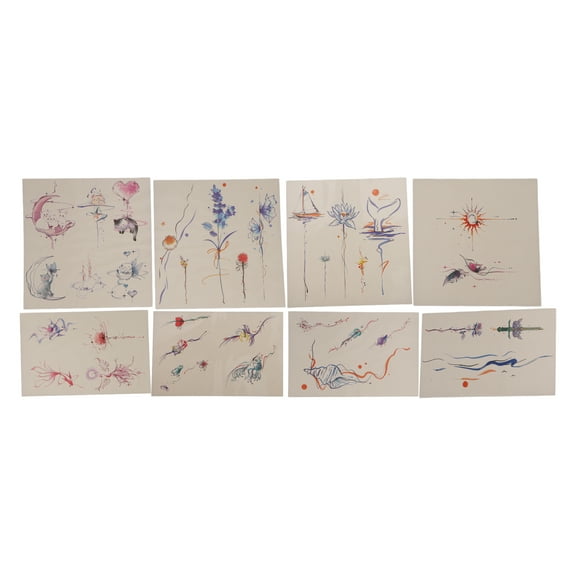 Unique Bargains 1 Set Realistic Fake Tattoos Sketch Temporary Tatto for Adult Assorted Color