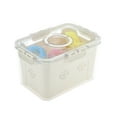 thumbnail image 1 of Unique Bargains 1 Set Rectangle Drain Food Storage Containers 1 Compartment White Transparent, 1 of 6