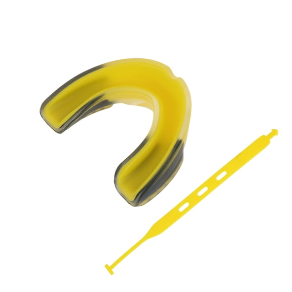 Unique Bargains 1 Set Removable Mouthguard Yellow Black EVA