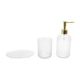 thumbnail image 1 of Unique Bargains 1 Set Reusable Dot Bathroom Accessories Kit Clear Glass, 1 of 4