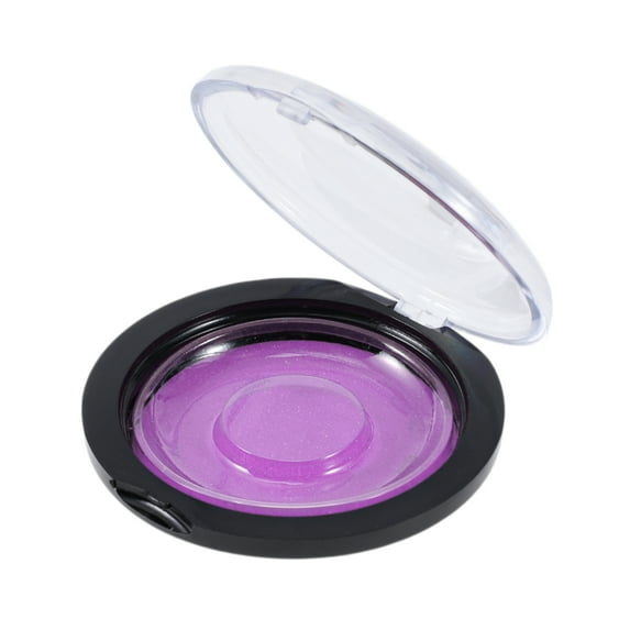 Unique Bargains 1 Set Reusable Round Eyelash Storage Case Purple Acrylic