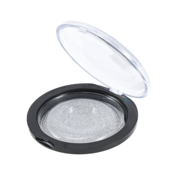 Unique Bargains 1 Set Reusable Round Eyelash Storage Case Silver Tone Acrylic