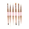 thumbnail image 1 of Unique Bargains 1 Set Rhinestones Handle Nail Art Brushes Kit for Nail Design Pink Gold Tone, 1 of 6