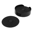 thumbnail image 1 of Unique Bargains 1 Set Round Drink Coaster Black Silicone, 1 of 5